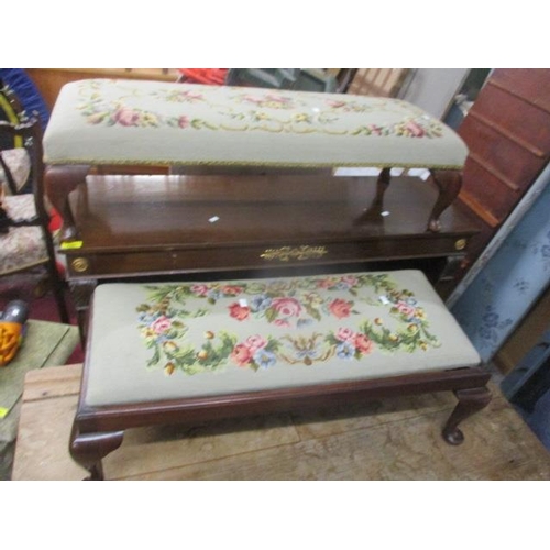 419 - Two early century tapestry topped foot stools