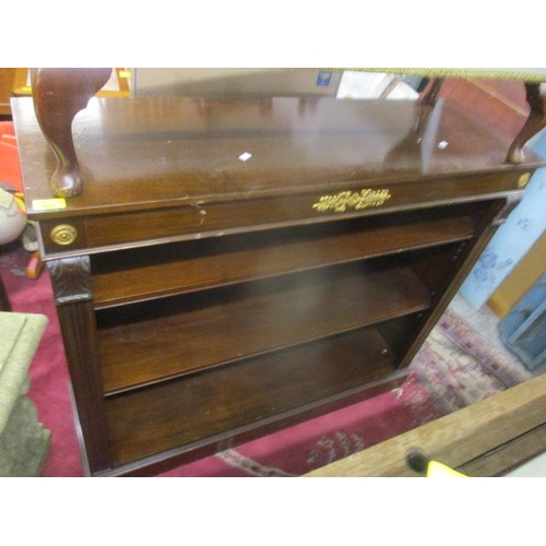 420 - A reproduction mahogany, three tier bookcase