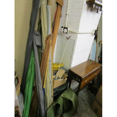 238 - A selection of fishing equipment to include rods, reels, nets and other items