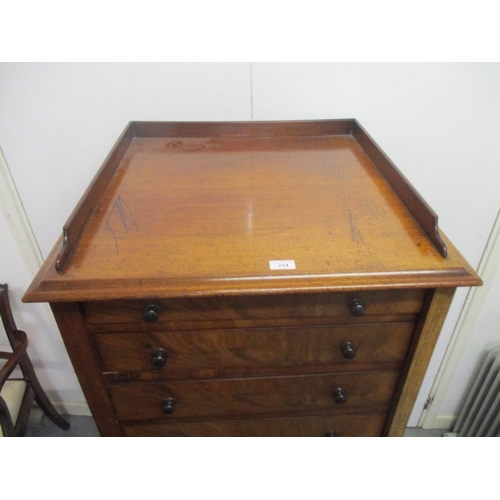 264 - A Victorian mahogany Wellington chest of eight graduated drawers with a galleried top, on a plinth, ... 