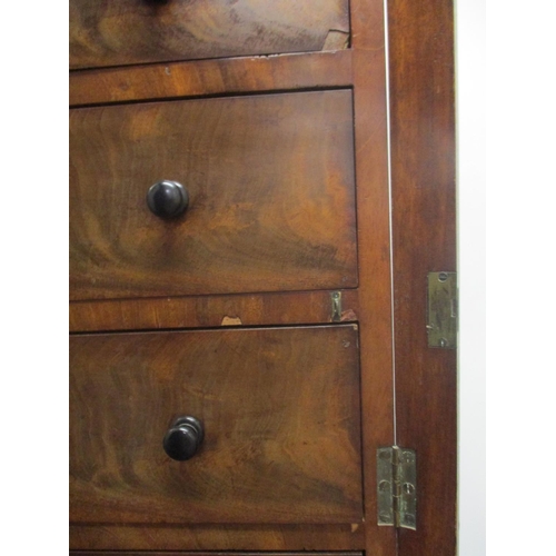 264 - A Victorian mahogany Wellington chest of eight graduated drawers with a galleried top, on a plinth, ... 