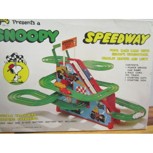 A rare prototype Snoopy Speedway made by Wiggins Teape Toys and Crafts for Aviva  Toy Co, circa 1974