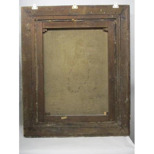 294 - ** Scott - a half length portrait of a girl with black hair wearing a green dress with a lace collar... 