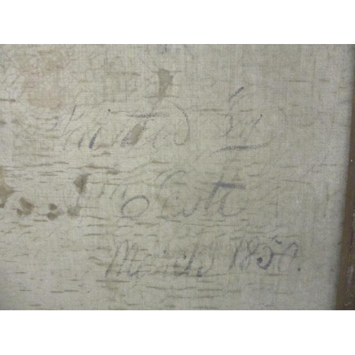 294 - ** Scott - a half length portrait of a girl with black hair wearing a green dress with a lace collar... 