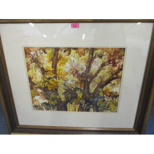 68 - Penny Buglass - Autumn Leaves, a watercolour 19 1/2