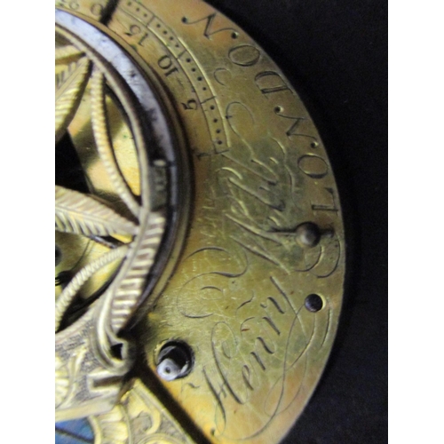 44 - An early 19th century brass bound, oak circular Sedan clock, the 4