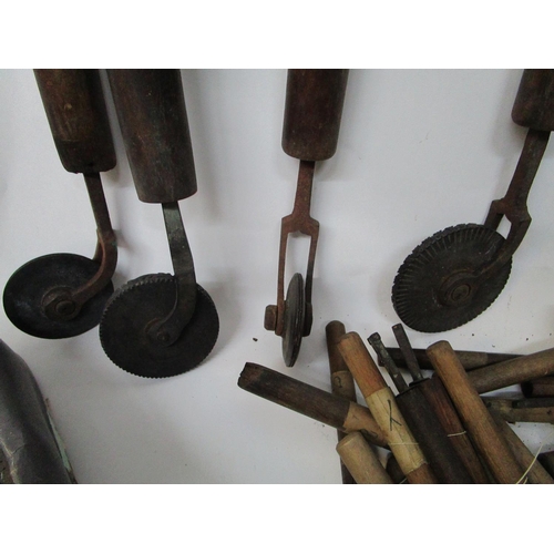 116 - A large collection of leather working tools, comprising of ten part sets of letters and numbers, var... 