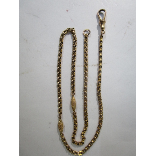 187 - A 9ct gold neck chain with fancy and oval links, 17 1/2