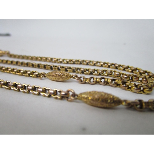 187 - A 9ct gold neck chain with fancy and oval links, 17 1/2