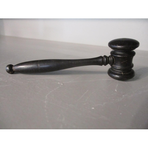 140 - A miniature or sample ebony gavel, 4 1/2