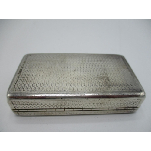 211 - A Victorian silver snuff box, Birmingham 1844, by Edward Smith, having overall engine turned decorat... 