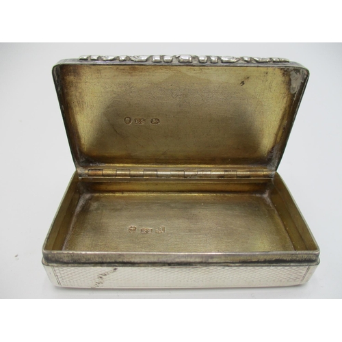 211 - A Victorian silver snuff box, Birmingham 1844, by Edward Smith, having overall engine turned decorat... 