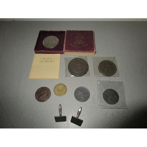 104 - British coinage to include William III 1696 half penny, a cartwheel, two penny and penny coin, a Joh... 