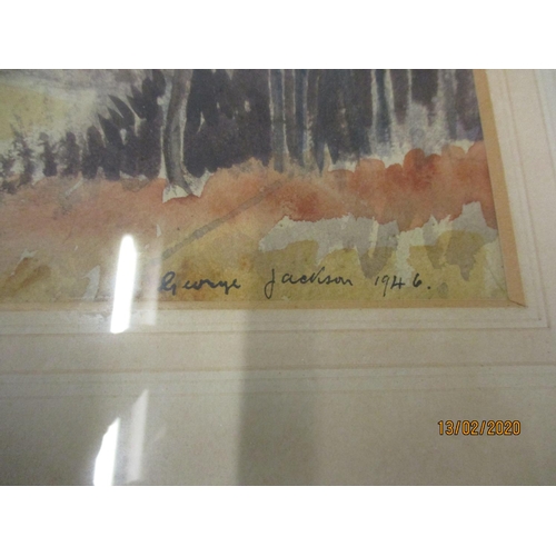 147 - George Jackson - landscape watercolour, signed and dated 1946 to the lower right hand corner, mounte... 