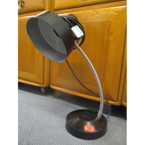 70 - A 1970s Bakelite, goose neck desk lamp, re-wired and pat tested
Location: RWB