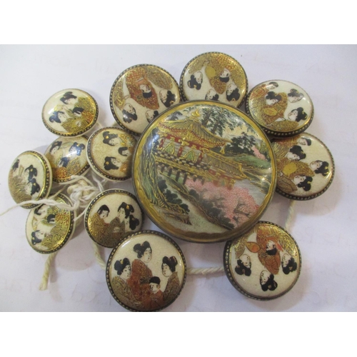 78 - A collection of early 20th century Satsuma buttons and a belt buckle
Location: CAB