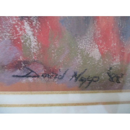 122 - David Napp - 'Carces: Provence', a town scene with an orchard to the foreground, pastel signed and d... 