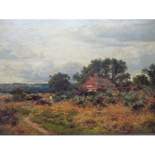 243 - Benjamin William Leader 1831-1923 - Burrows Cross, a country scene with two children amongst bushes ... 