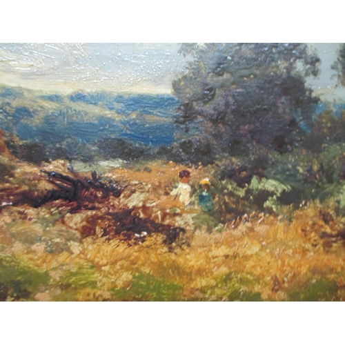 243 - Benjamin William Leader 1831-1923 - Burrows Cross, a country scene with two children amongst bushes ... 