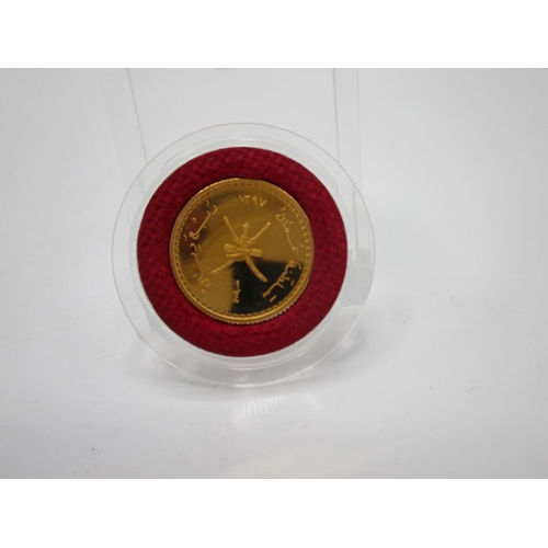 213 - A quarter Rial Oman 22ct gold coin, 12.89g