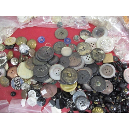 40 - A quantity of mainly black mixed vintage buttons together with two Artid buttons, metal examples and... 