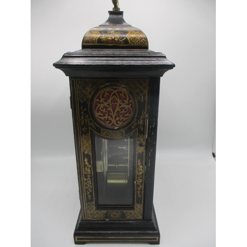 280 - A mid 18th century bracket clock by Thomas Gardner, London, a bell top Japanned case, the arched top... 