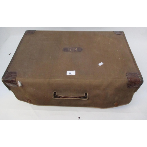 281 - !!!THIS LOT HAS BEEN WITHDRAWN!!!

An early 20th century crocodile vanity case with silver lidded gl... 