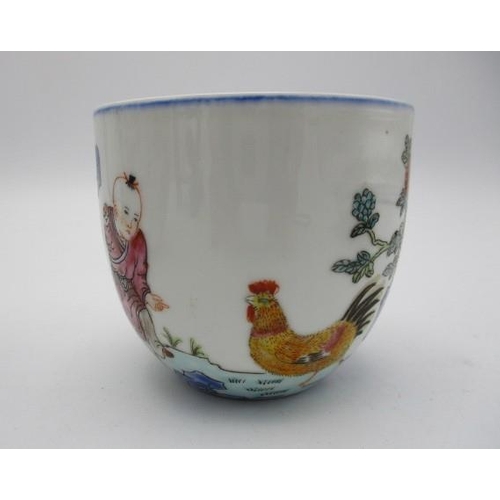 53 - 20th Century oriental ceramics comprising of a Chinese bowl decorated with a boy and chickens by flo... 