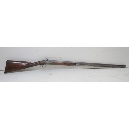 283 - A 19th Century percussion rifle musket, with diamond pattern carving to the stock and some etching t... 