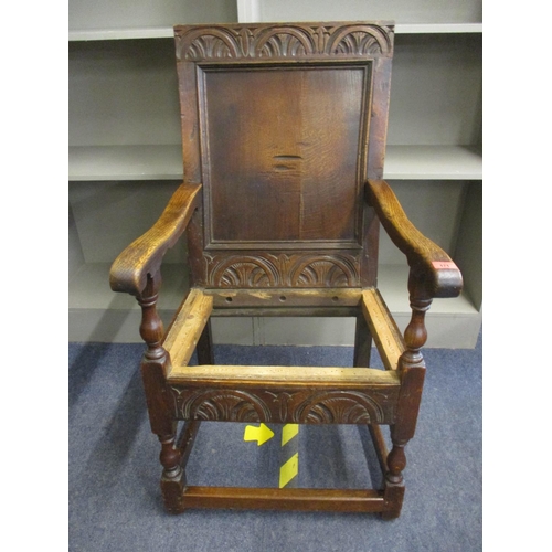 171 - A 17th century carved oak armchair in the Wainscot style A/F
Location: CR