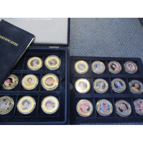 254 - A Queen Elizabeth II commemorative coin collection to include a 2013 Coronation Jubilee piedfort and... 