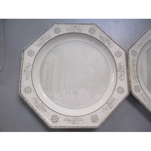 106 - Two 19th century French Creil creamware octagonal plates from the Sir John Gielgud sale at Sotheby's... 