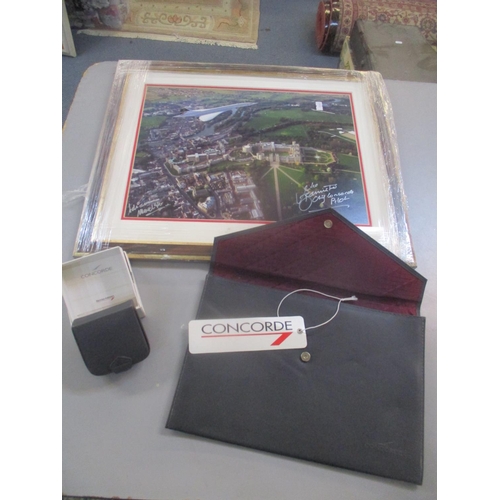 157 - Concord related items to include a signed photograph, a leather bag and a leather jewellery box
Loca... 