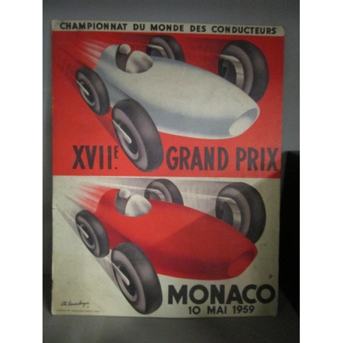 209 - A selection of motor racing memorabilia to include a flask in the form of a Bugatti car radiator, a ... 