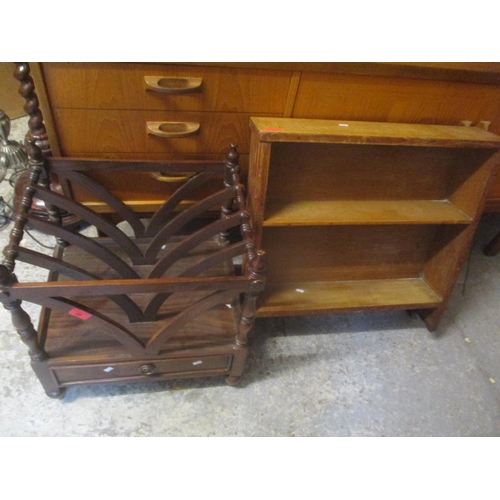 28 - A reproduction rosewood finished Canterbury together with a small bookcase
Location: G