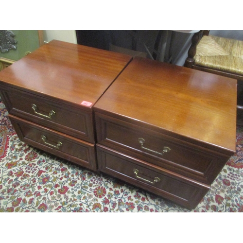 284 - A pair of modern mahogany finished, twin drawer bedside chests
Location: STAIRS