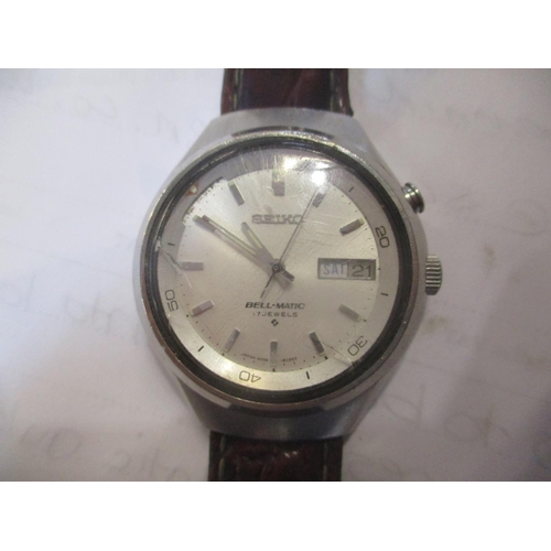 96 - A 1970s Seiko Bell-Matic automatic day date wristwatch
Location: CAB