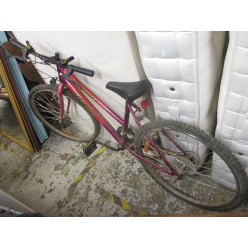 97 - A purple Magna Echo Ridge Tensic steel ladies bicycle, together with an Outrider Gemini mountain bik... 