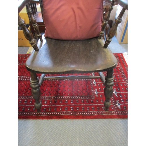 198 - Circa 1900 an oak bow back desk chair
Location: C