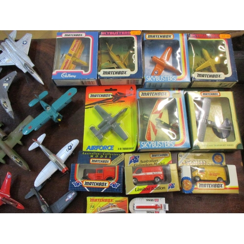 191 - A quantity of die cast aircraft models to include Matchbox, Ertl and a Corgi Concorde together with ... 