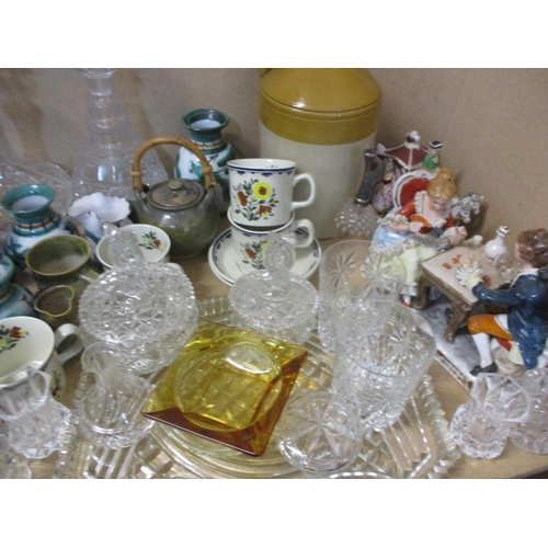 210 - Tintagel Pottery items together with mixed glassware to include Nagel glassware and mixed pottery an... 