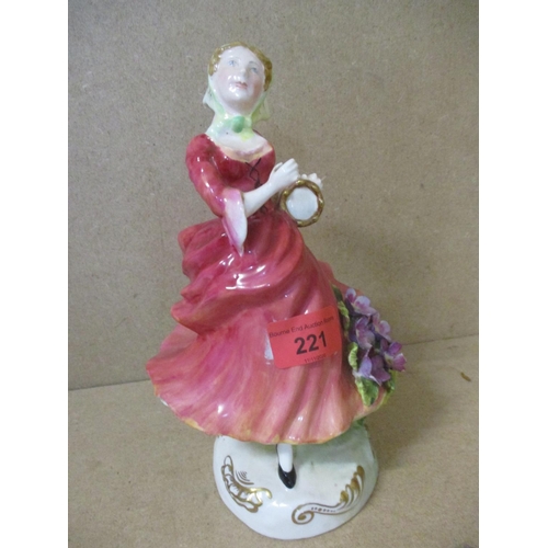 221 - A Royal Staffordshire figure of a lady in a red dress