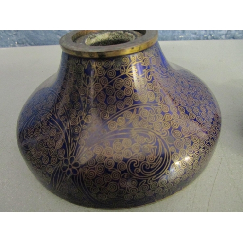 253 - A Chinese blue enamelled Capstan ink well