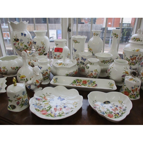 99 - A quantity of Aynsley bone china dressing table items to include pin trays