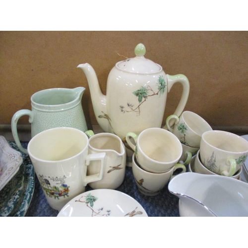 338 - A Royal Doulton 'The Coppice' part coffee service, a vintage Burslem part dinner service, mixed vint... 