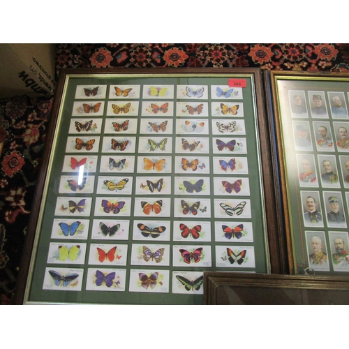 366 - A group of framed and glazed sets of cigarette cards to include Wills cigarettes of Allied Army Lead... 