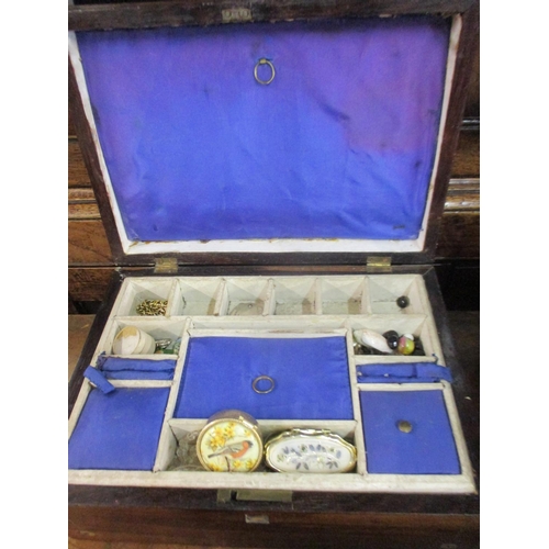 66 - Two rosewood with mother of pearl inlaid jewellery boxed together with a 1960's jewellery box, all A... 