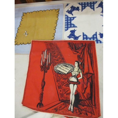 76 - A 1953 Coronation handkerchief and other mid 20th century collectors handkerchiefs together with mix... 