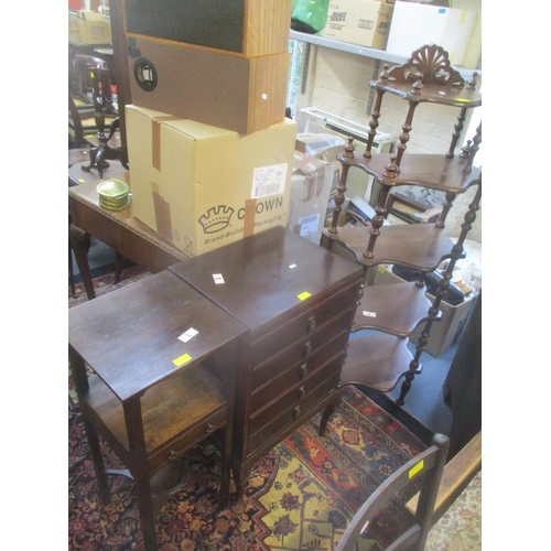 78 - Mixed furniture to include a Georgian wash-stand, an early 20th century music cabinet and a reproduc... 