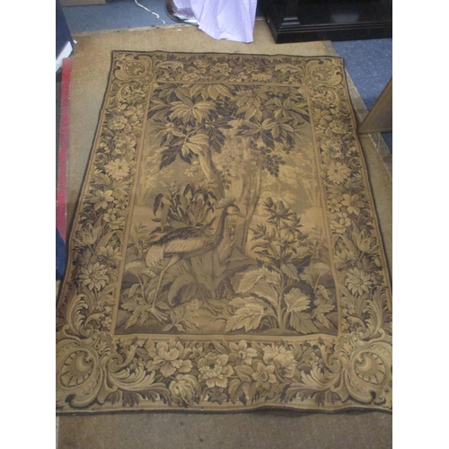 87 - A mixed lot to include a wall hanging tapestry, fireside implements, a Victorian copper kettle, a fo... 